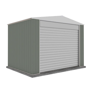 Absco 3.00mW x 2.26mD x 2.30mH Bush Ranger Garage with Roller Shutter Door - Pale Eucalypt - Shed City
